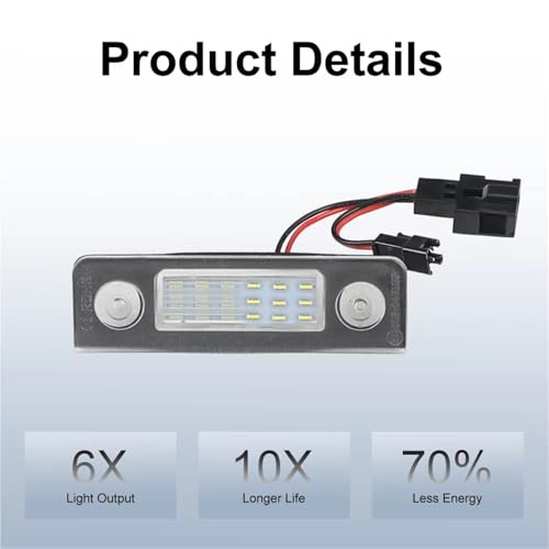 Luces de matrícula LED 6500K blancas para Skoda Octavia II Facelift 2009-2012 3