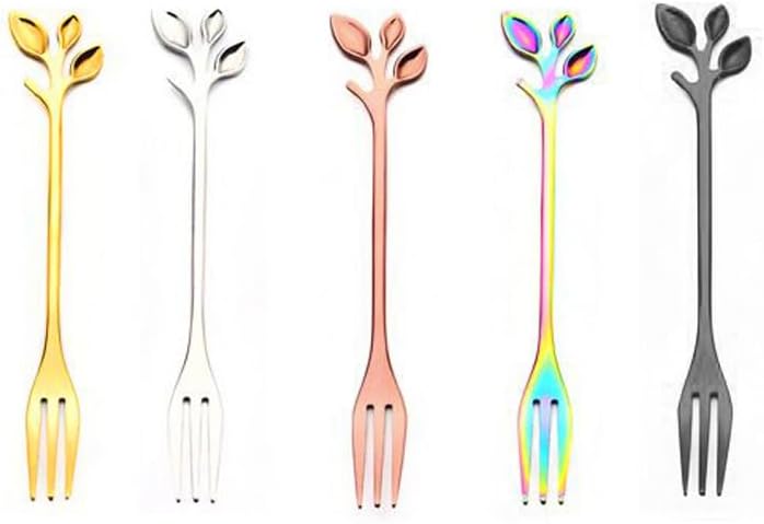 Utensil Sets,Silverware Flatware Set, 5/20/30/40 Pieces Stainless Steel Forks, Fruit Forks, Multi-color Thickened Small Forks(4Set 20Pcs)