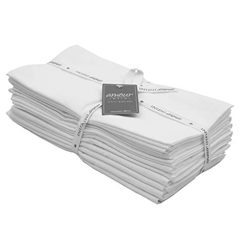 Amour Infini Flour Sack Towels White |12 Pack | 28 x 28 Inch