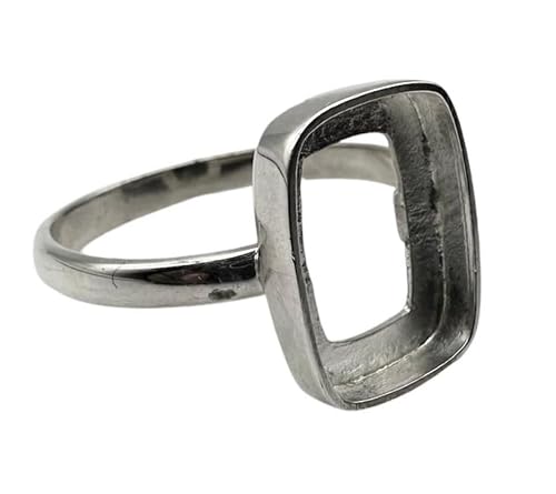 925 Sterling Silver Rectangle Cushion Bezel Ring