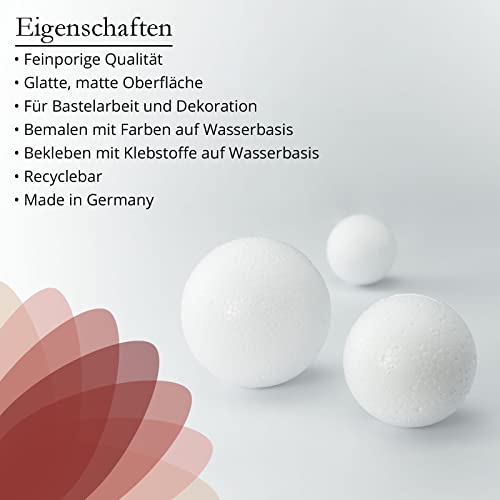 MCE-Commerce Styroporkugeln in einer gemischten 20er-Packung, 4 Größen: 2 x 6 cm, 4 x 5 cm, 6 x 4 cm und 8 x 3 cm