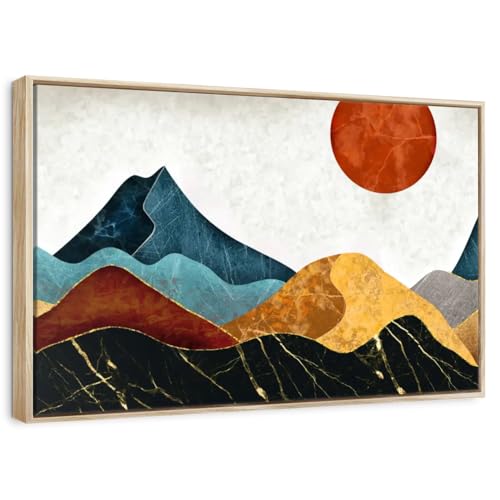 ElephantStock - Abstract Marble Mountains Wall Art - Horizontal Floating