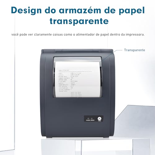 Impressora Termica Portatil para Recibos e Documentos, Não Fiscal, Impressão de Códigos de Barras e