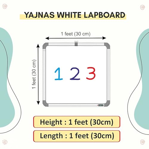 Image of SHELFKING 1x1 Feet Non-Magnetic Double-Sided White & Green Chalkboard, Minimalist, Educational Style, Premium Melamine Writing Surface, Aluminium Frame, Wall Mount, Pack of 1
