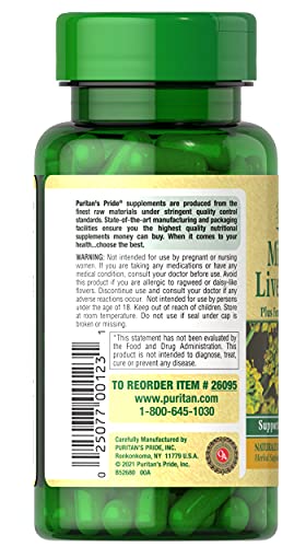 Puritan's Pride Milk Thistle Liver Complex, Supports Healthy Liver Function, 90 Count, White #TOP2