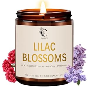 Lilac Blossoms Scented Candles,7oz Hand-Poured Home Fragrance,Long-Lasting Floral Aromatherapy for Bedroom,Bath & Relaxation,Gift Set for Women