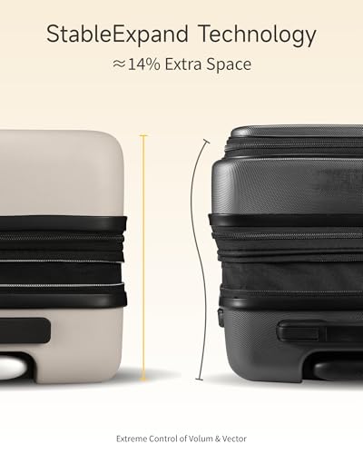 LUGGEX Carry On Luggage HUP3, 20 inch Expandable Hard Shell Suitcases with Spinner Wheels, Accelerate Access with DiHook, Handy Pouch (Reef Black) - Image 5