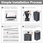 Goodpick Laundry Basket with Wheels, 75L Collapsible Laundry Hamper, Clothes Hamper with Removable Wash Bag for Laundry Room, Rolling Laundry Basket with Handles, Grey - Image 2