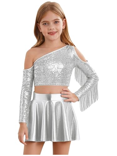 Disfraz metálico de niña 14 años plata miniatura 1
