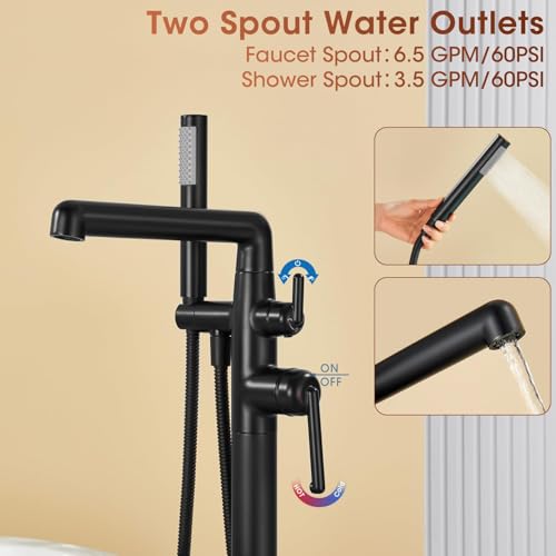 Robinet de baignoire autoportant BK mitigeur sur pied installation sol