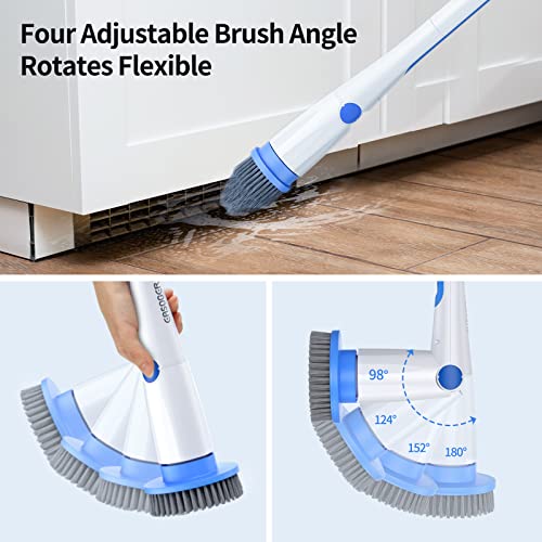 Easoger Electric Spin Scrubber, Cordless Cleaning Brush With 4 Replaceable Brush Heads & Adjustable Extension Handle & 2 Rotating Speeds, Power Cleaning Brush For Bathroom/Floor/Tile #TOP1