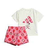 Adidas Unisex-Baby Adidas x Disney Minnie Mouse Sportswear T-Shirt Set, Off White/Pink Fusion/Pure Ruby, 6 Months