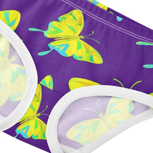 Toddler Underwear Floral 2t Cotton Panties for Girl Funny Kids Undies Briefs Yellow Teal Butterflies Purple4