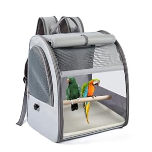Vogel Tragerucksack, Transportbehälter für Vögel Atmungsaktive Papageien-Reisetasche Mit Stehender Sitzstange Vogelreisekäfig Faltbarer Vogel Reisekäfig Transportbox Papageien Rucksack Reisen