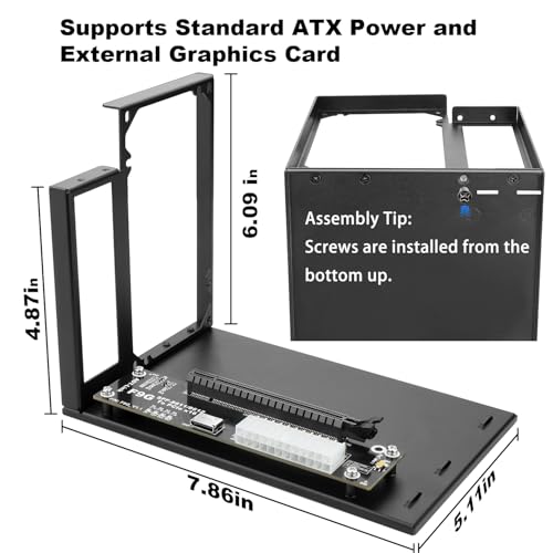 Image of PCIe 4.0 x4 64Gbps Compatible eGPU DOCK, with OCuLink SFF-8612 8311 to PCIe x16 and SFF-8611 Male Cable, Enclosure supports Standard ATX Power and External Graphics Cards GPU for Laptop Mini PC