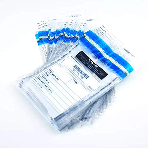 Clear Deposit Bags, Tamper-Evident Bags, Security Bank Pocket, 6 X 9 Inches (100) #TOP4
