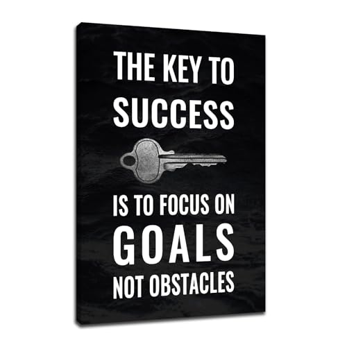Motivational Poster Wall Art Success Inspirational Quotes Print on Canvas Positive Energy Theme Picture Painting Wall Decor Artwork for Modern Home Living Room Classroom Ready to Hang [24''Wx36''H]