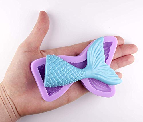 Image of UG LAND INDIA Mermaid Fish Tail Mold, Silicone Fondant Molds with High Definition, Quality Cupcake DIY Topper Cake Decoration Birthday Party Tool for Decorating Cakes, Sugarcraft, Chocolate, Candy