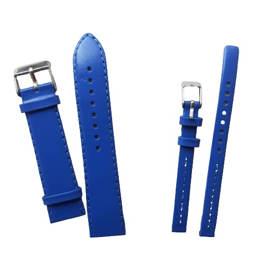 Beau Tiesvegan leather colorful changable watch strap Design no 15 Color- Blue, Size - 10 mm
