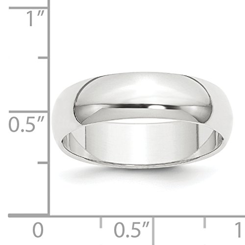 Solid Platinum 6mm Comfort Fit Wedding Band Ring with Half-Round Profile - Polished Lightweight Design for Everyday Wear - Classic Engravable Jewelry for Men & Women2