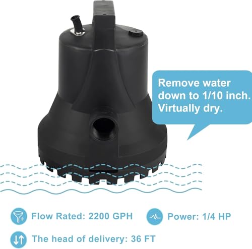 HOCANFLO Hocanflo 400W Smarte Schmutzwasserpumpe, 8000L/H Automatisch ein- und ausschalten Wasserpumpe Tauchpumpe - Produktansicht 3 | Poolpumpen