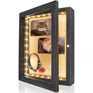 HSicily LED Bilderrahmen 3D, 28 x 35 cm, Weihnachten Holz Objektrahmen zum Befüllen tief Shadow Box Frame, bilderrahmen zum befüllen Schaukasten, Geschenk für Familie Freunde usw
