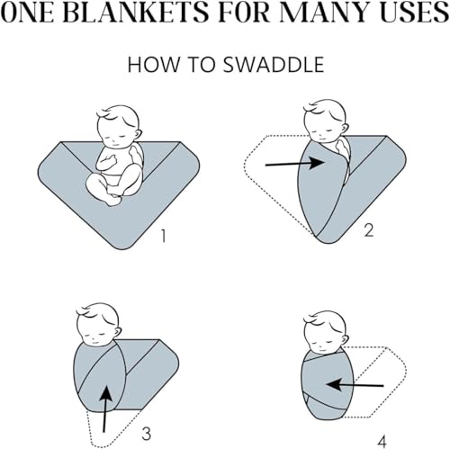 Image of Newborn Receiving Nursery Blanket Baby Swaddle Wrap with Hat Sets