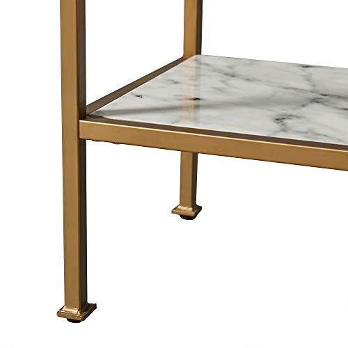 Versanora Marmo Large 5-Tier Display Etagere Bookcase, 40" X 13.5" X 72", Faux Marble/Brass #TOP6