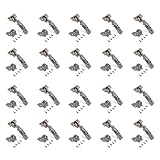 Emuca - Set Scharniere für Eckanschlag X91N und Montageplatte, Montageplatte zum Anschrauben, öffnung 105o. Titanium, Stahl, 20 St.