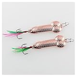 ZZHXSM 2Pcs Fishing Jigs Spoon 21g Fishing Lures Metal Jig Lure Crank Bait Casting Sinker Spoons Spi