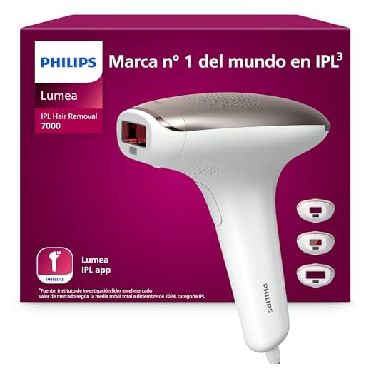 Philips Lumea Serie 7000, Depiladora Luz Pulsada, IPL, Piel Suave Desde Casa, Con Funda, Accesorios para el Cuerpo, Cara y Zona del Bikini, Alternativa a Depilación Láser. SC1999/00