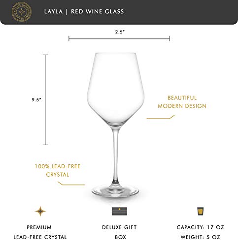 Joyjolt Layla Italian Red Wine Glasses, Set Of 4 , 17 Oz Clear – Made In Europe #TOP1