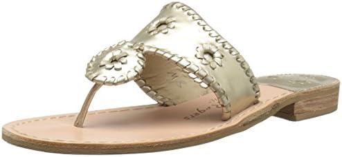 Jack Rogers Women's Hamptons Sandal, Platinum, 9.5 M US