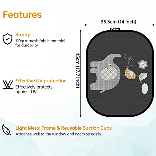 Pakoo Protetor solar de carro para bebês com proteção UV, para-sol de janela de carro para crianças
