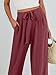 Caracilia Women Wide Leg Palazzo Pants Summer High Waist Flowy Casual Trousers Loose Lounge Beach Travel Vacation Clothes Rust Red Large