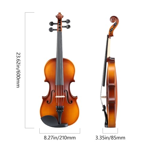 Glarry GV104 All-In-One Violin/Fiddle Kit - Comes with Hard Case, Bow, Rosin & Step-by-Step Instruction Manual for Beginners & Students (4/4) - Thumbnail 5