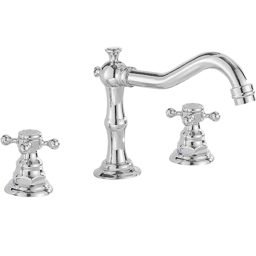 3 Holes Vintage Double Handle Basin Mixer Tap Widespread Bathroom Sink Bathtub Tap Deck Mounted,8 inch 2 Handles 3 Holes Bath Tub Tap Chrome