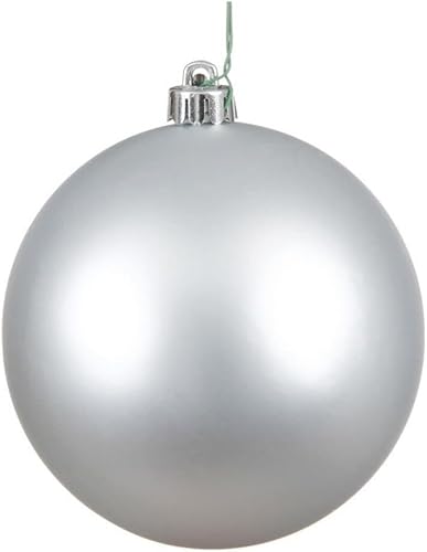 Vista 192 de Vickerman Adorno de bola de caramelo rojo de 12 pulgadas, inastillable y resistente a los rayos UV, confiable y listo para colgar, adornos rojos