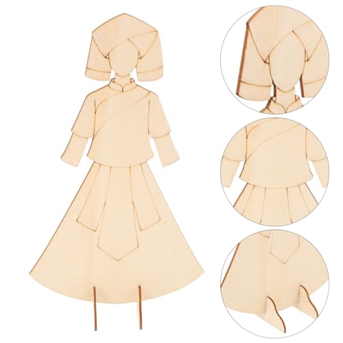 SEWACC Artesanato Em Madeira Inacabado 6 Peças De Modelo De Madeira DIY Silhueta Recortes De Madeira