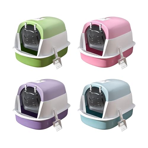 Arenero para Gatos Cubierto con Puerta Rosa miniatura 6