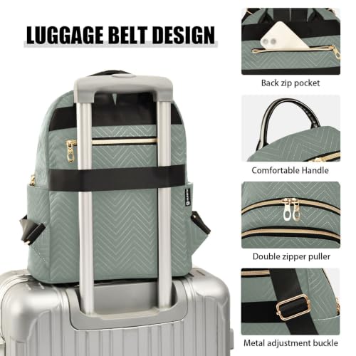 Image of ALAZA Gray Green Medium Backpack Purse for Women Travel Bag Fashion Daypack Back Pack Shoulder Bag