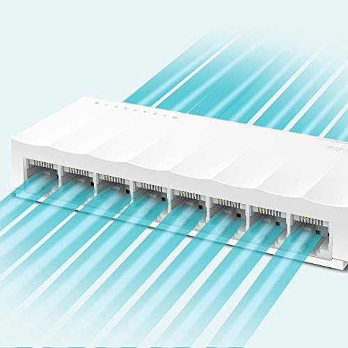 TP-Link LS1008 8-Port Desktop/Wallmount 10/100Mbps Network switch/hub, ETHERNET SPLITTER, Plug and Play, Plastic Case