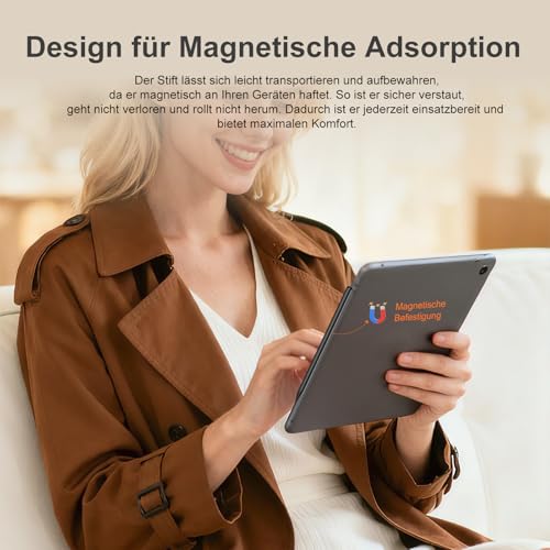 Tablet Stift Android mit 3 POM Feders, Handy Stift Type-C Schnellladung Stylus Pen for Touch Screens Kompatibel mit Samsung/Huawei/Mi/Vivo und Anderen Android Smartphone und Tablet Geräten -Schwarz