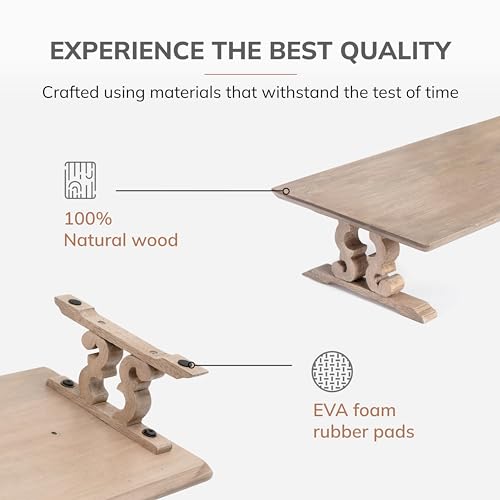 Image of Anji Mountain Monitor Stand - Desktop Organizer & Laptop Riser, Ergonomic Monitor Riser, Space-Saving Monitor Stand for Desk, Durable Construction, Easy Assembly, Ideal for Home & Office