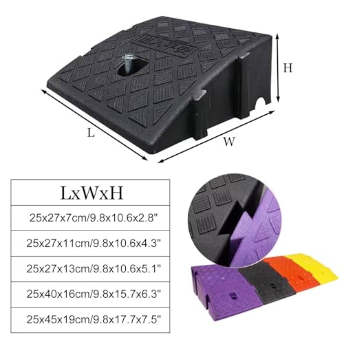 Rampa para bordillo portátil de plástico resistente 7.5 pulgadas miniatura 7