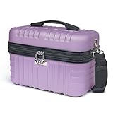  KINSTON Vanity Case Rigide à Bandoulière - Trousse de Toilette Voyage Cosmétiques - Rigide avec Poignet - Organisateur de Voyage - Boîte de Rangement - Grande capacité - Lavande