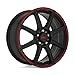 MOTEGI MR142 CS8 Satin Black with RED Stripe Wheel with Aluminum (16 x 7. inches /5 x 100 mm, 40 mm Offset)