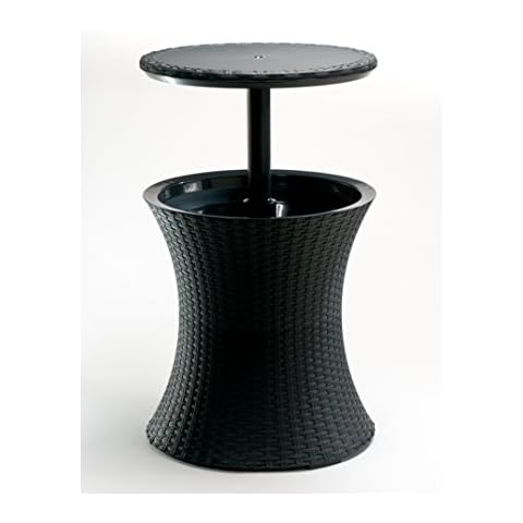 Keter Pacific Rattan Style Outdoor Cool Bar Ice Cooler Table Garden Furniture - Anthracite Cover
