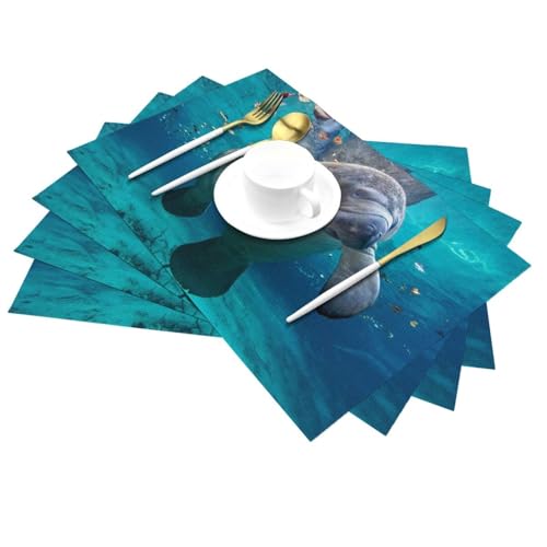 Set de table loutre de mer lavable PVC thermorésistant 30x45 - 3