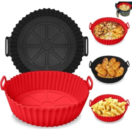 Assadeira De Silicone Forma Para Fritadeira Airfryer 19cm Reutilizável E Antiaderente Limpeza Fácil